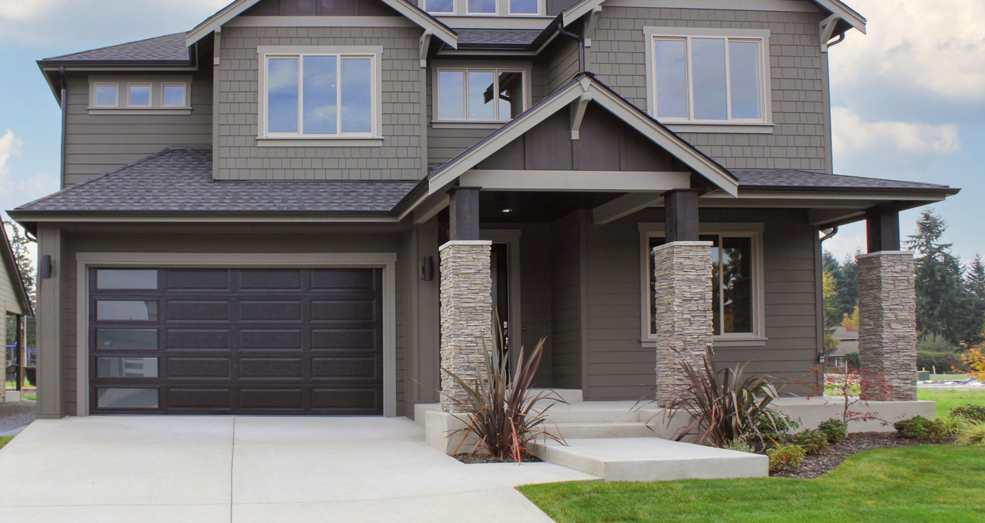 Garage door exterior and surrounding property